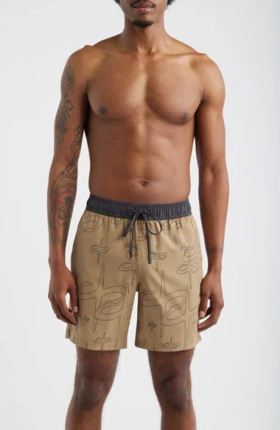 Santo Studio Lido Swim Trunks In Gold