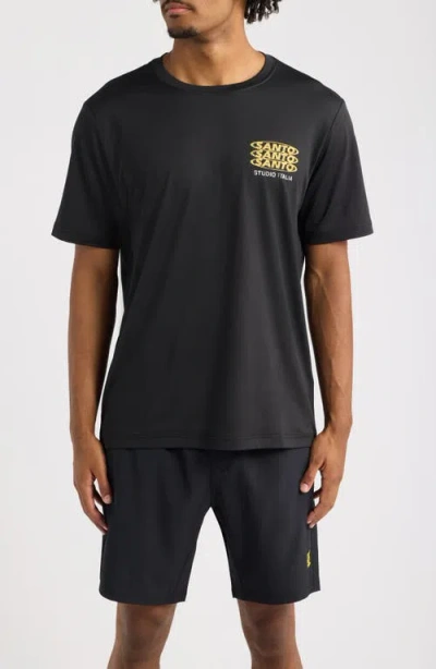 Santo Studio Line Up Performance Graphic T-shirt In Black