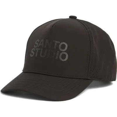 Santo Studio Logo 5-panel Performance Baseball Hat In Brown