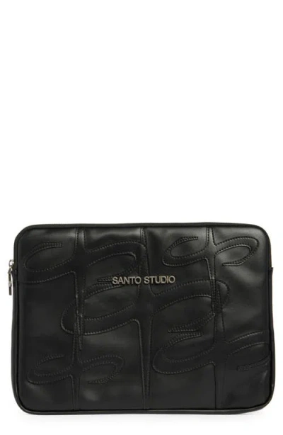 Santo Studio Patch Laptop Sleeve In Black