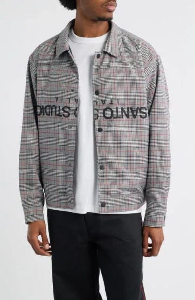 Santo Studio Plaid Shirt Jacket In Gray