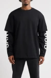 Santo Studio Preda Layered Look T-shirt In Black