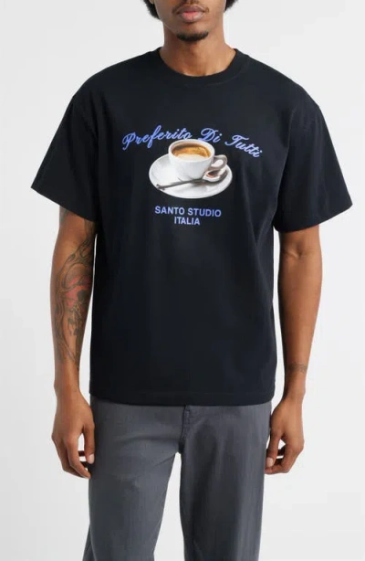 Santo Studio Preferito Esperesso Drappo Graphic T-shirt In Black