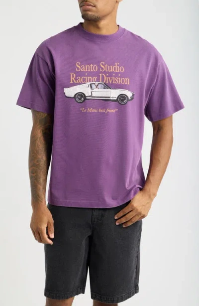 Santo Studio Racing Division Graphic T-shirt In Fade Purple