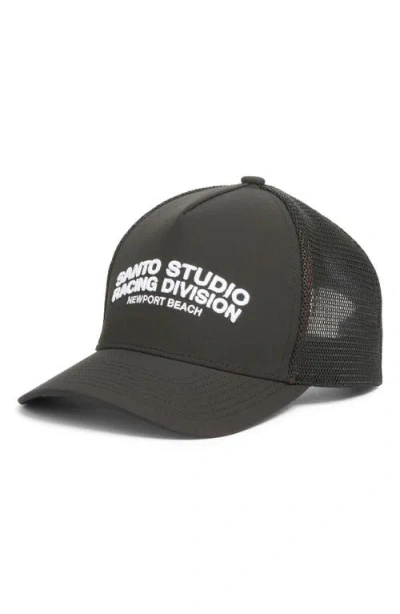 Santo Studio Racing Six-panel Twill Snapback Trucker Hat In Green