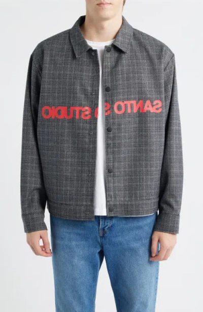 Santo Studio Reverse Typeface Jacket In Gray