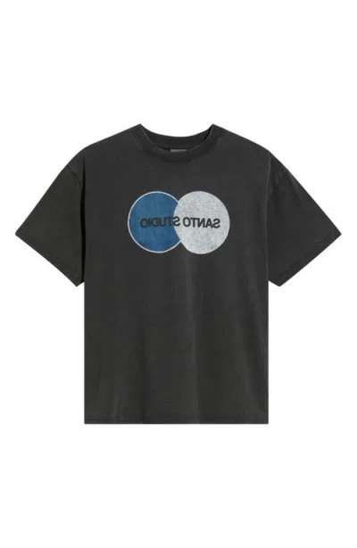 Santo Studio Santo Flipped Cotton Graphic T-shirt In Black