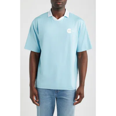 Santo Studio Santo Flipped Jersey Polo In Light Blue
