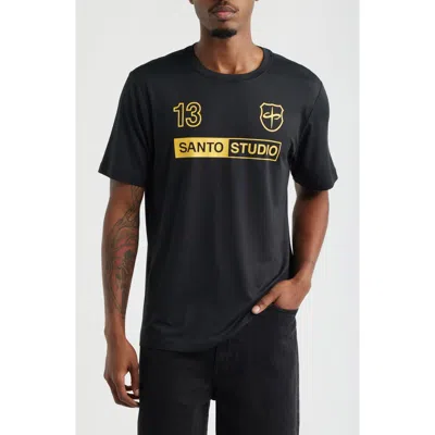 Santo Studio Santo Futbol Tech Logo Graphic T-shirt In Black