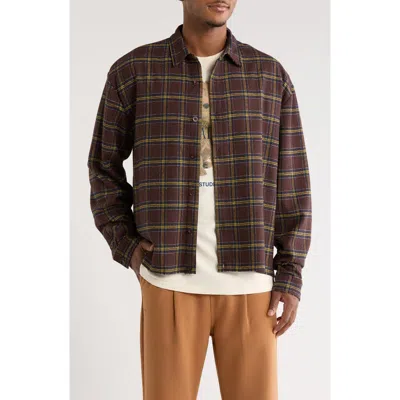 Santo Studio Scobello Plaid Flannel Button-up Shirt In Maroon