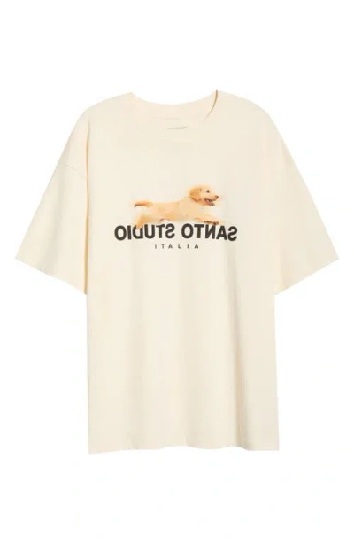 Santo Studio Security Team Drappo Boxy Fit Cotton Graphic T-shirt In Neutral