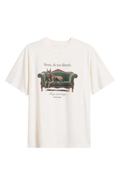 Santo Studio Siesta Time Graphic T-shirt In White