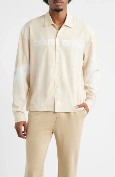 Santo Studio Team Graphic Button-up Shirt In Neutral