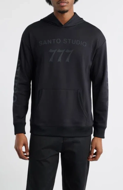 Santo Studio Tempo 777 Comfort Fleece Graphic Hoodie In Black