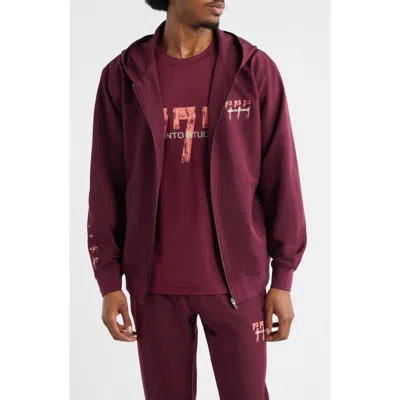Santo Studio Tempo 777 Zip Front Hoodie In Burgundy