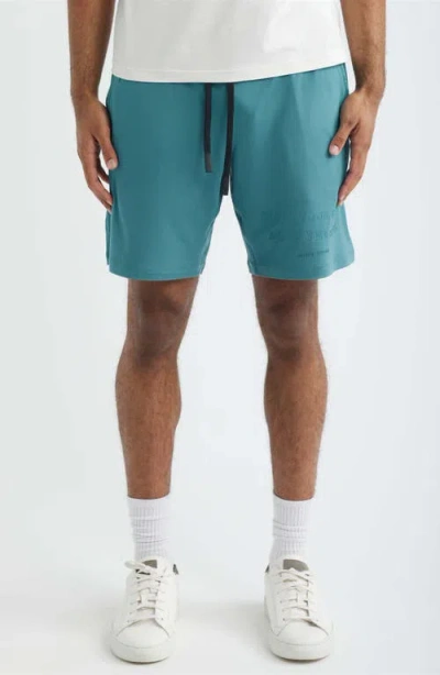Santo Studio Tempo Enjoy Comfort Fleece Drawstring Shorts In Blue