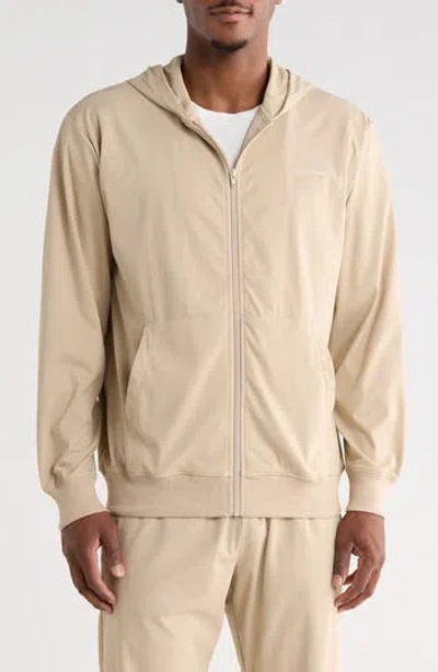 Santo Studio Tempo Lite Zip Hoodie In Brown