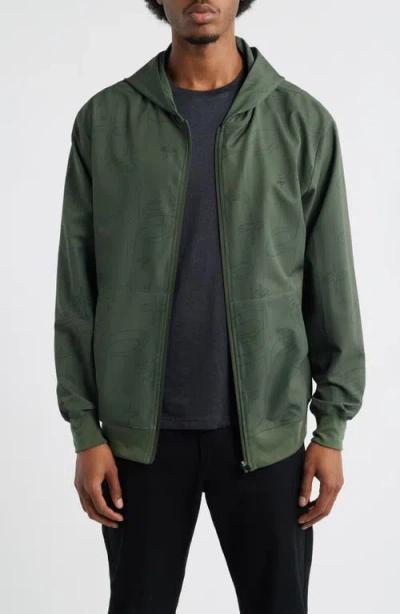 Santo Studio Tempo Tech Zip Jacket In Green