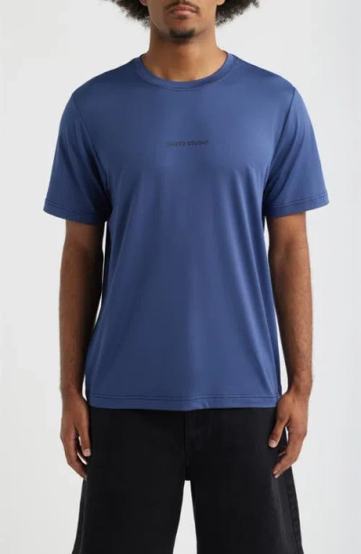 Santo Studio Tempo Wordmark Tech T-shirt In Blue