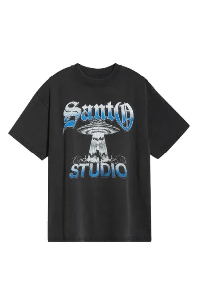 Santo Studio The Hand Drappo Graphic T-shirt In Black