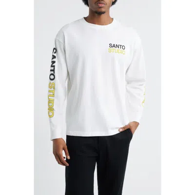 Santo Studio Thoughts Become Things Long Sleeve Graphic T-shirt In White