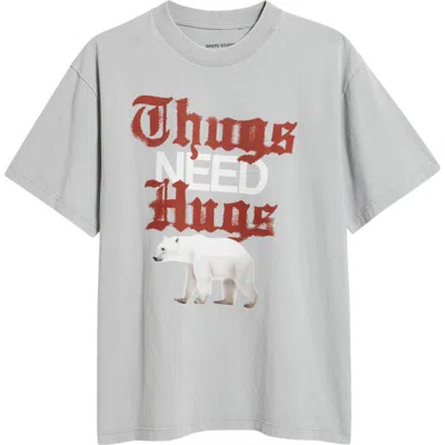 Santo Studio Thugs Bear Graphic T-shirt In Gray