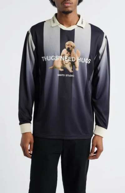Santo Studio Thugs Need Hugs Graphic Club Jersey In Blue