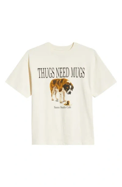 Santo Studio Thugs Need Mugs Graphic T-shirt In White