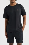 Santo Studio Verona Tech Solid Black T-shirt In Blue