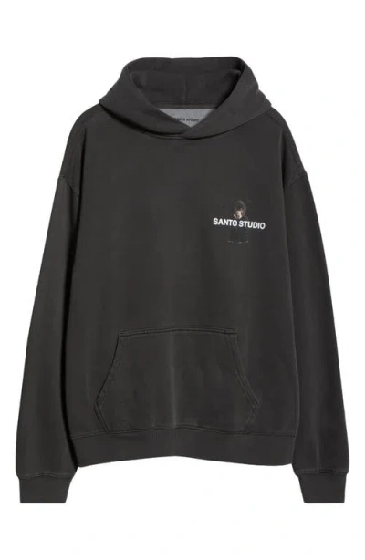 Santo Studio Watching Graphic Hoodie In Black