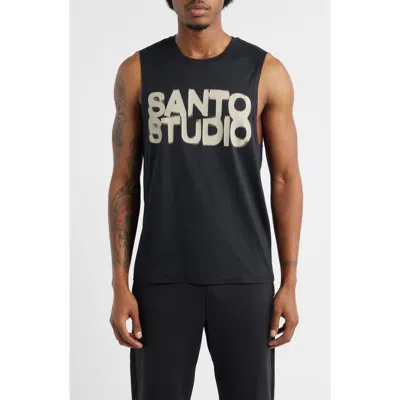 Santo Studio X Luke Rockhold Tempo Bold Tech Graphic Tank In Black