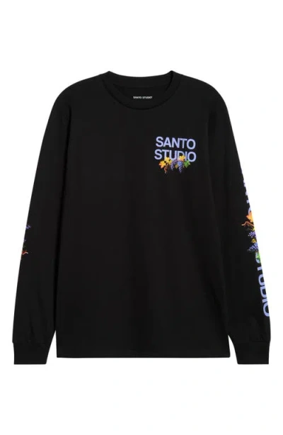 Santo Studio X Luke Rockhold Timing Long Sleeve Graphic T-shirt In Black