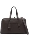 Santoni Double-handle Travel Bag In Brown