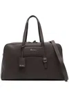 Santoni Double-handle Travel Bag In Brown