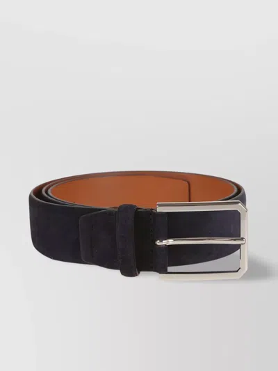 SANTONI 40 SQUARE METAL BUCKLE SUEDE BELT