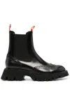 Santoni Brogue-detail 45mm Leather Boots In Black