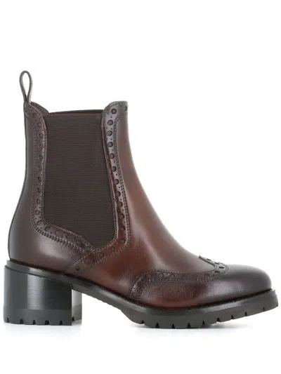 Santoni 50mm Leather Chelsea Boots In Brown