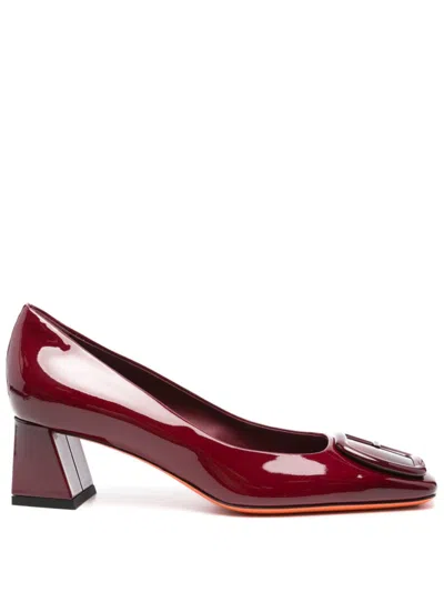 Santoni 50mm Leather Pumps In Red