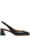 Santoni Leather Pumps In Black