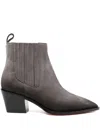 Santoni 60mm Pointed-toe Suede Chelsea Boots In Gray