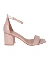 Santoni Pink Sandals With A Wide Heel In Pink