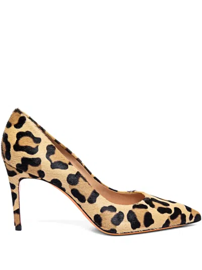 Santoni 85mm Animal-print Pumps