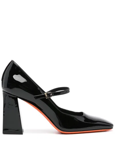 Santoni 85mm Leather Pumps In Black