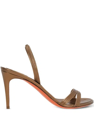 SANTONI 85MM LEATHER SANDALS