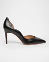 Santoni 85mm Petal Leather Pointed-toe Pumps In Black