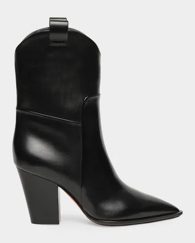 Santoni 85mm Sharla Leather Ankle Boots In Black