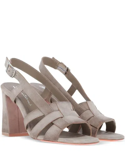 Santoni 85mm Venere Sandals In Brown