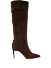 Santoni 90mm Suede Pointed-toe Knee-high Boots