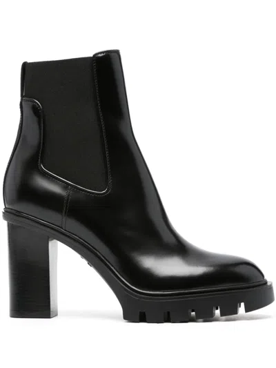 Santoni 95mm Chelsea Leather Boots In Black
