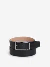 Santoni Polished-buckle Belt In Black
